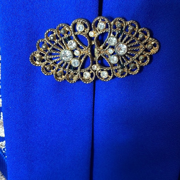 Vintage Rose USA sheer short sleeve jacket with gold embroidery 4X - Picture 4 of 7